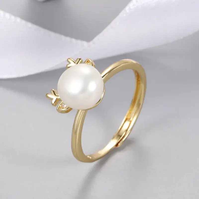 Gold Pearl Ring for Women Elegant Design - Image 8