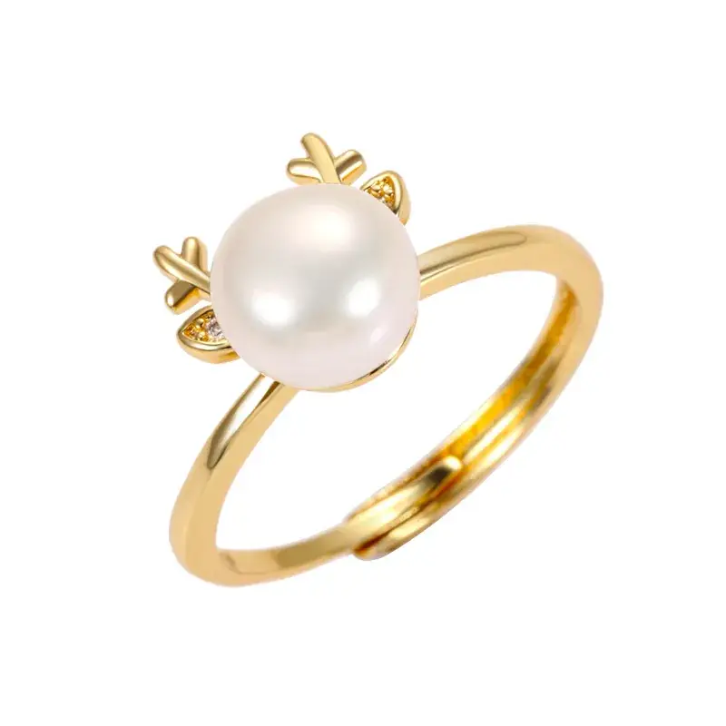 Gold Pearl Ring for Women Elegant Design - Image 9