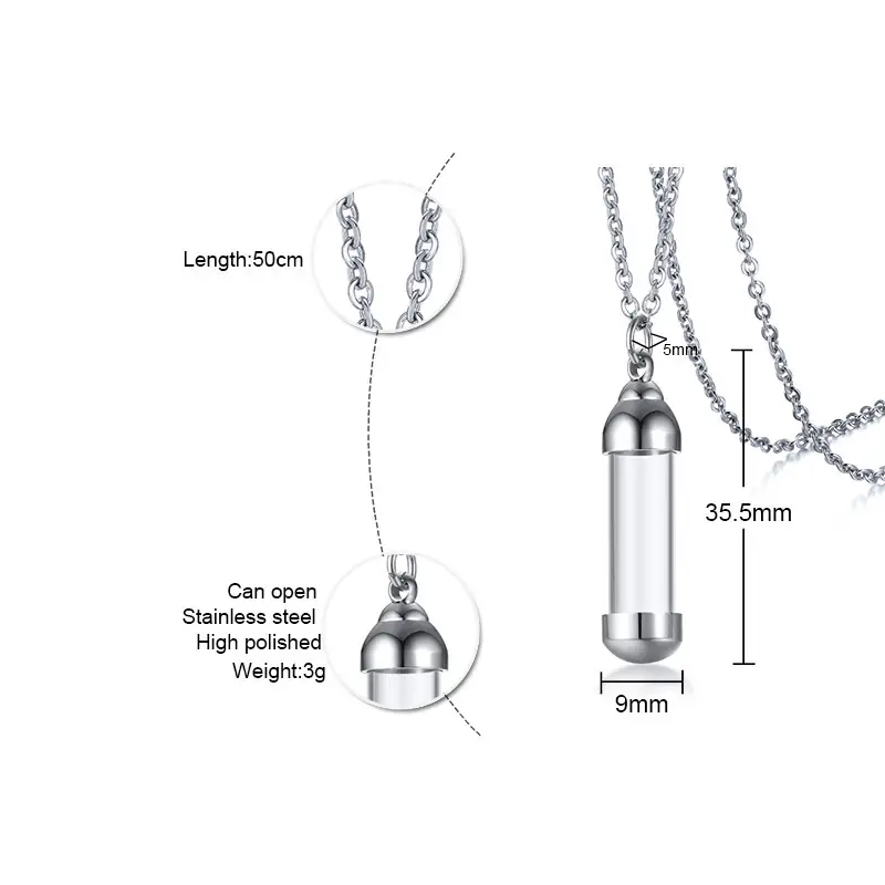 Stainless Steel Perfume Bottle Pendant for Men Women - Image 6