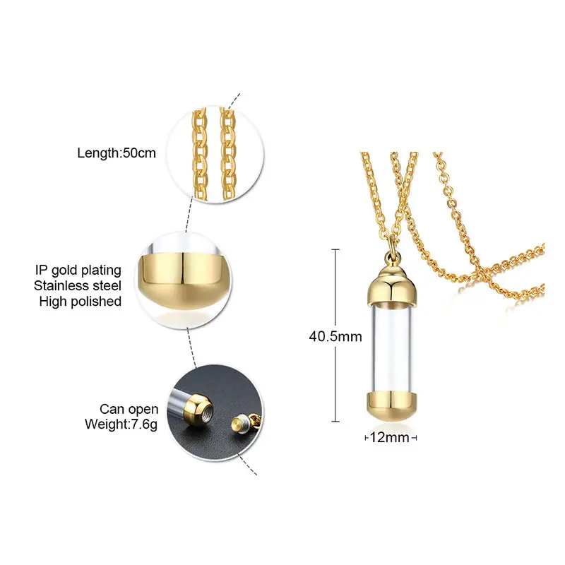 Stainless Steel Perfume Bottle Pendant for Men Women - Image 3