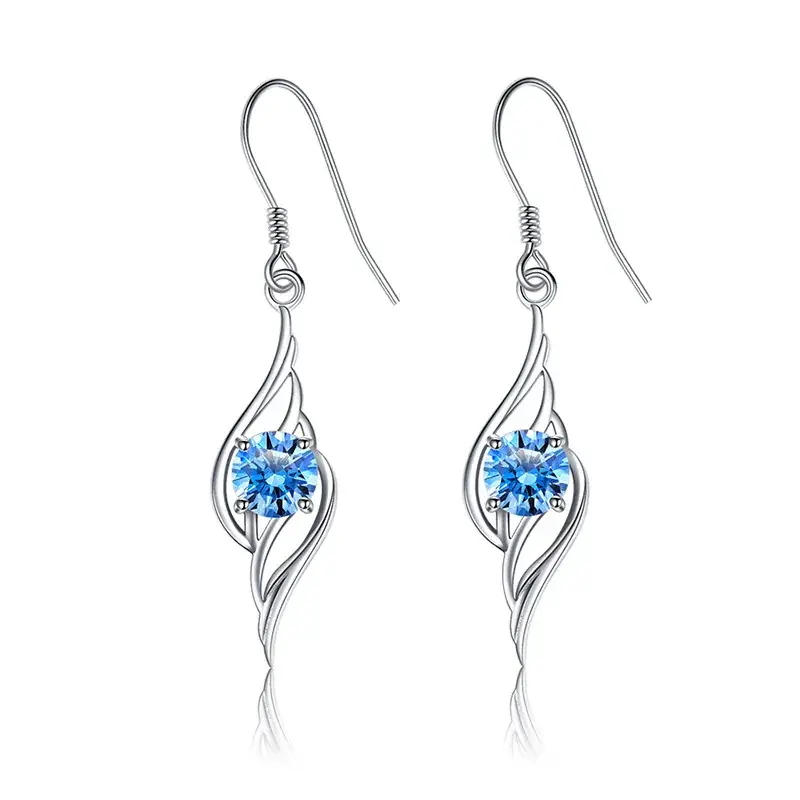 Angel Wings 999 Sterling Silver Earrings Women's Elegant Long Earrings - Image 7