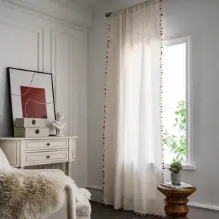 Nordic Striped Cotton Linen Curtain Grey Floating Design — feature 4