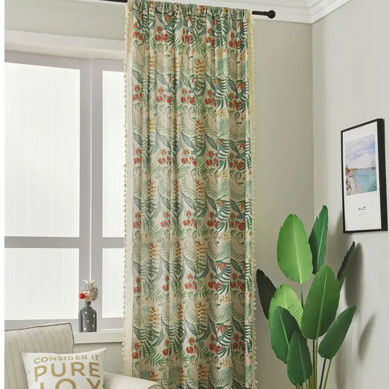 Nordic Striped Cotton Linen Curtain Grey Floating Design - Image 13