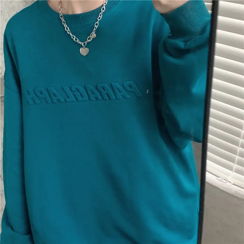 Women's Teal Printed Long Sleeve Sweatshirt — feature 10