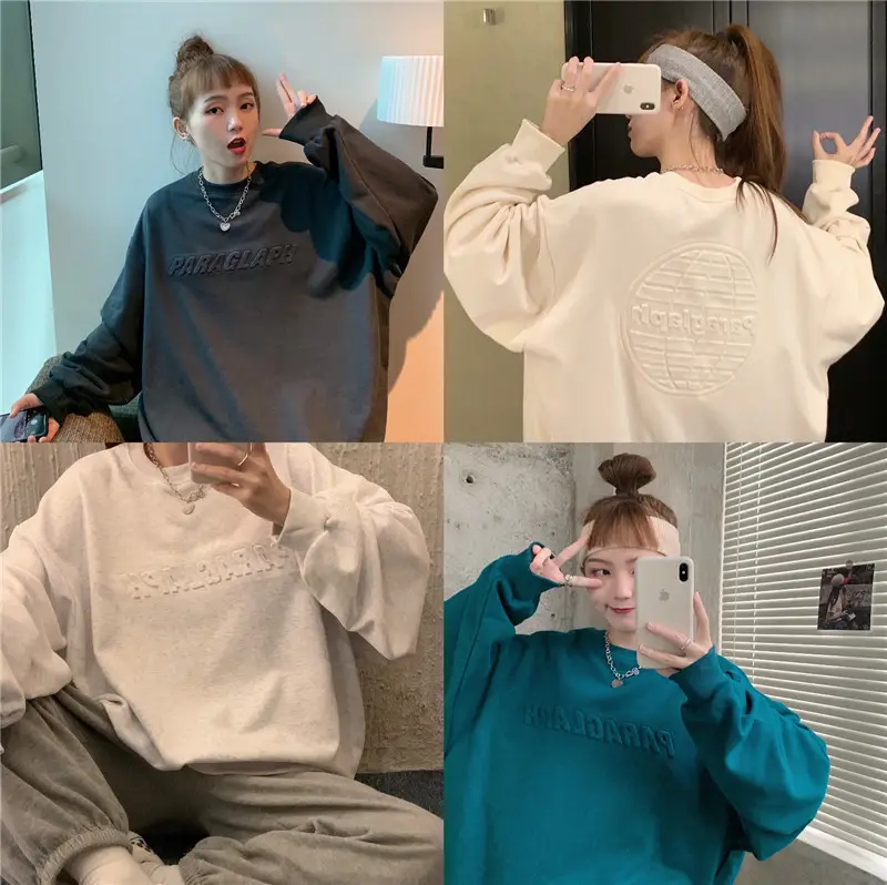 Women's Teal Printed Long Sleeve Sweatshirt — feature 2