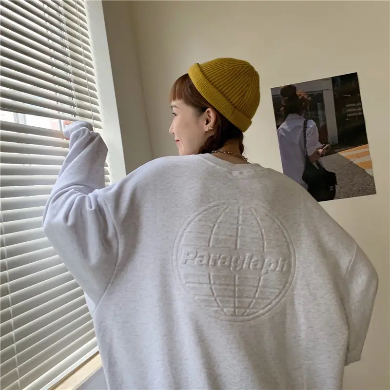 Women's Teal Printed Long Sleeve Sweatshirt — feature 25