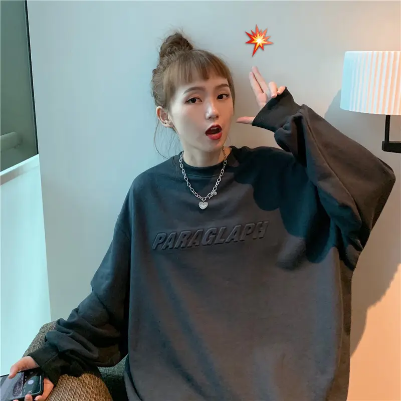 Women's Teal Printed Long Sleeve Sweatshirt — feature 40