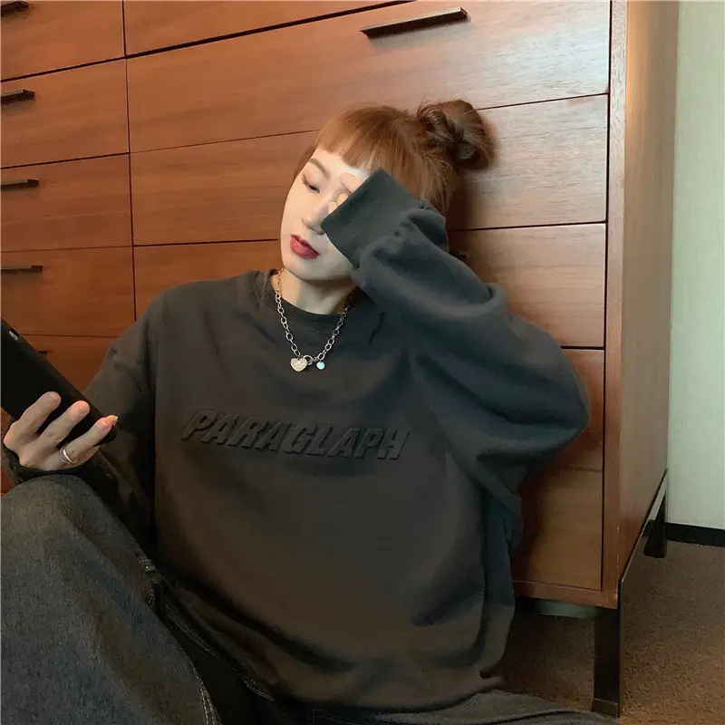 Women's Teal Printed Long Sleeve Sweatshirt — feature 42
