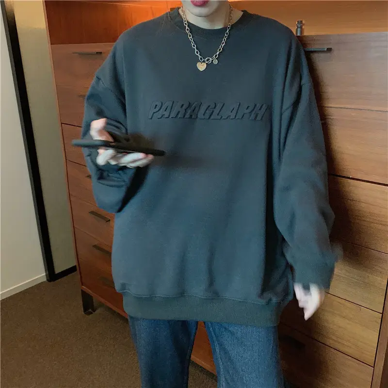 Women's Teal Printed Long Sleeve Sweatshirt — feature 44