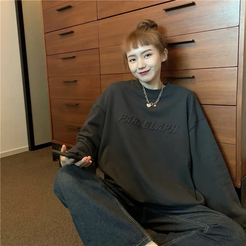 Women's Teal Printed Long Sleeve Sweatshirt — feature 45