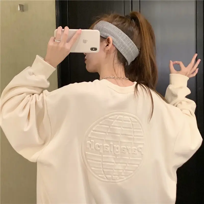 Women's Teal Printed Long Sleeve Sweatshirt — feature 52