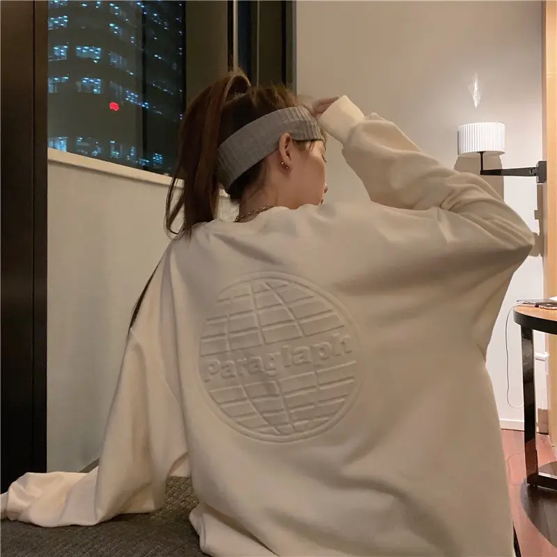 Women's Teal Printed Long Sleeve Sweatshirt — feature 62