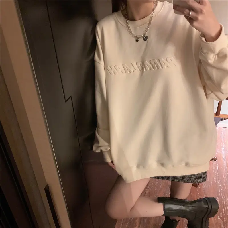 Women's Teal Printed Long Sleeve Sweatshirt — feature 63
