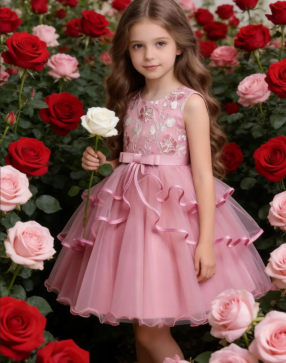 Blue Tulle Princess Dress for Girls Wedding Dance Party — feature 11