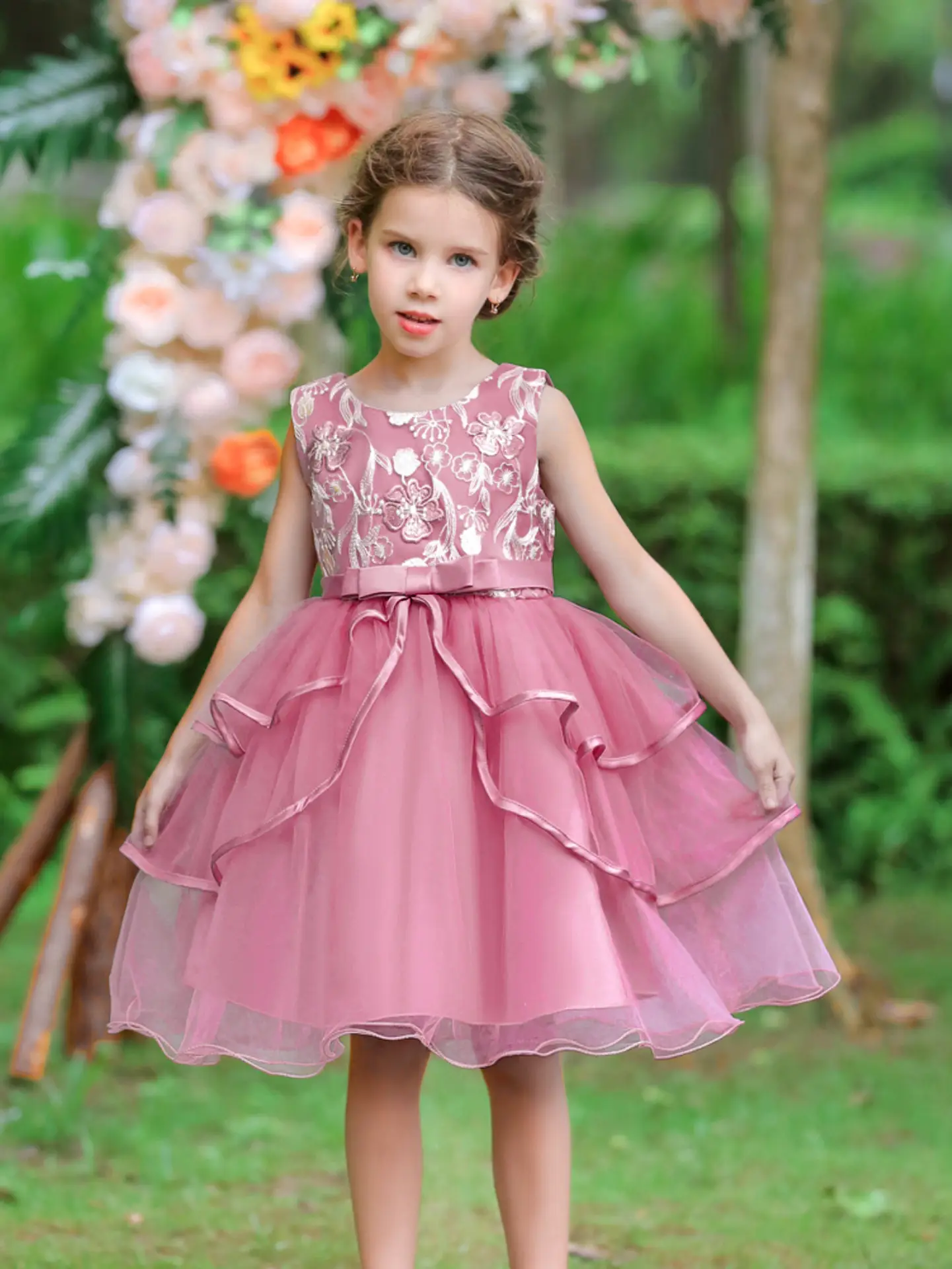 Blue Tulle Princess Dress for Girls Wedding Dance Party — feature 14