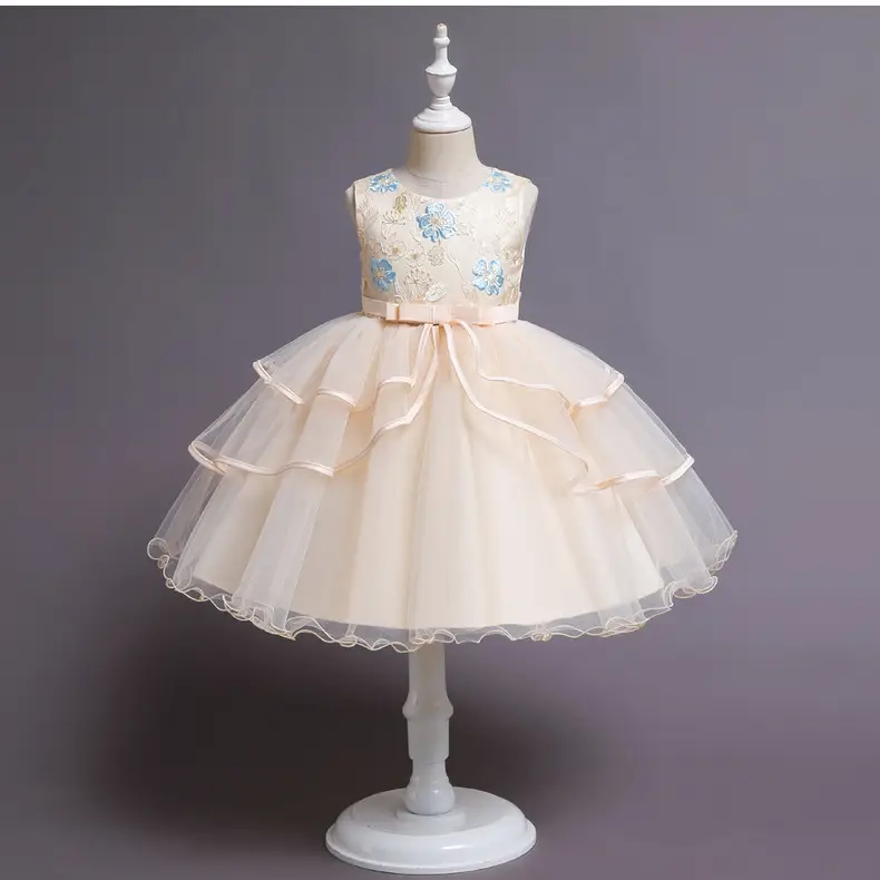 Blue Tulle Princess Dress for Girls Wedding Dance Party — feature 19
