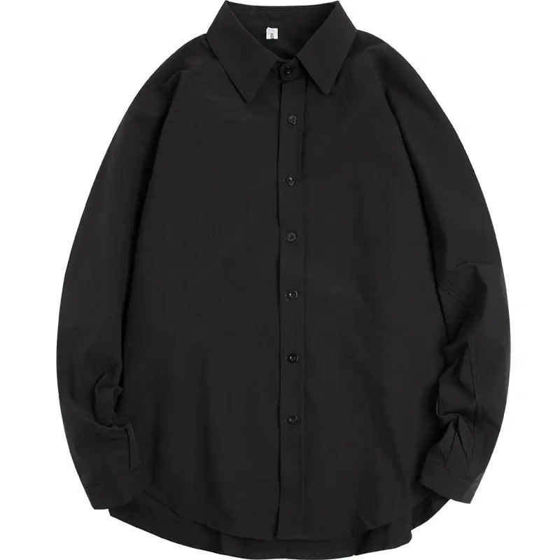 White Loose Fit Men's Long Sleeve Shirt - Image 5