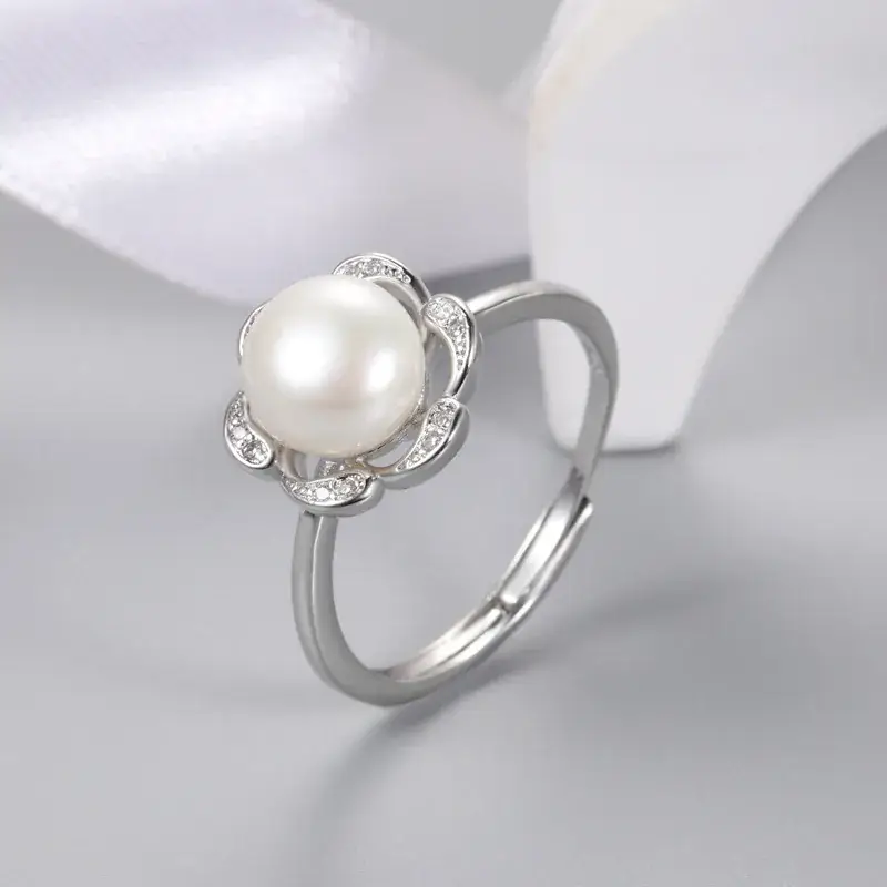 Gold Pearl Open Ring for Women Korean Style - Image 7