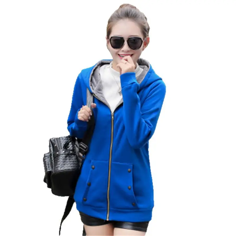 Women Fleece Lined Hoodie Winter Coat Gray Mid Length - Image 10