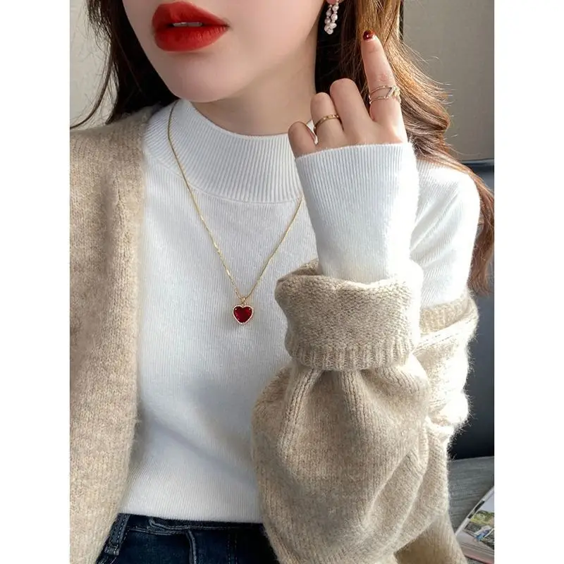 Women's Orange Velvet Knit Sweater Winter Classic - Image 22