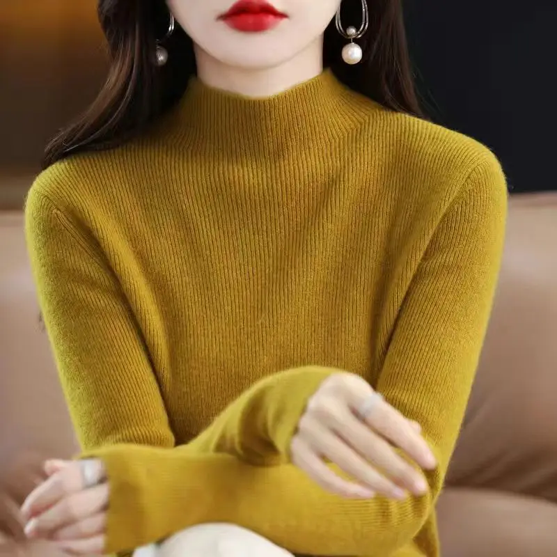 Women's Orange Velvet Knit Sweater Winter Classic - Image 24