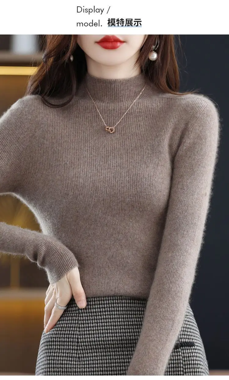 Women's Orange Velvet Knit Sweater Winter Classic — feature 10