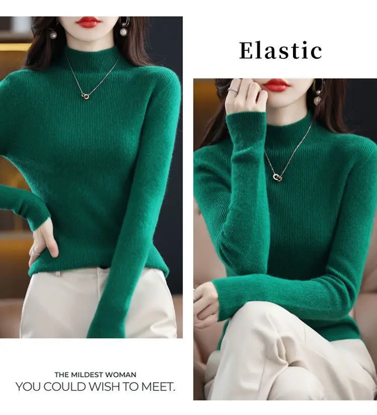 Women's Orange Velvet Knit Sweater Winter Classic — feature 12