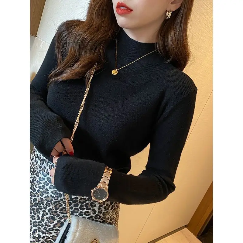 Women's Orange Velvet Knit Sweater Winter Classic — feature 13
