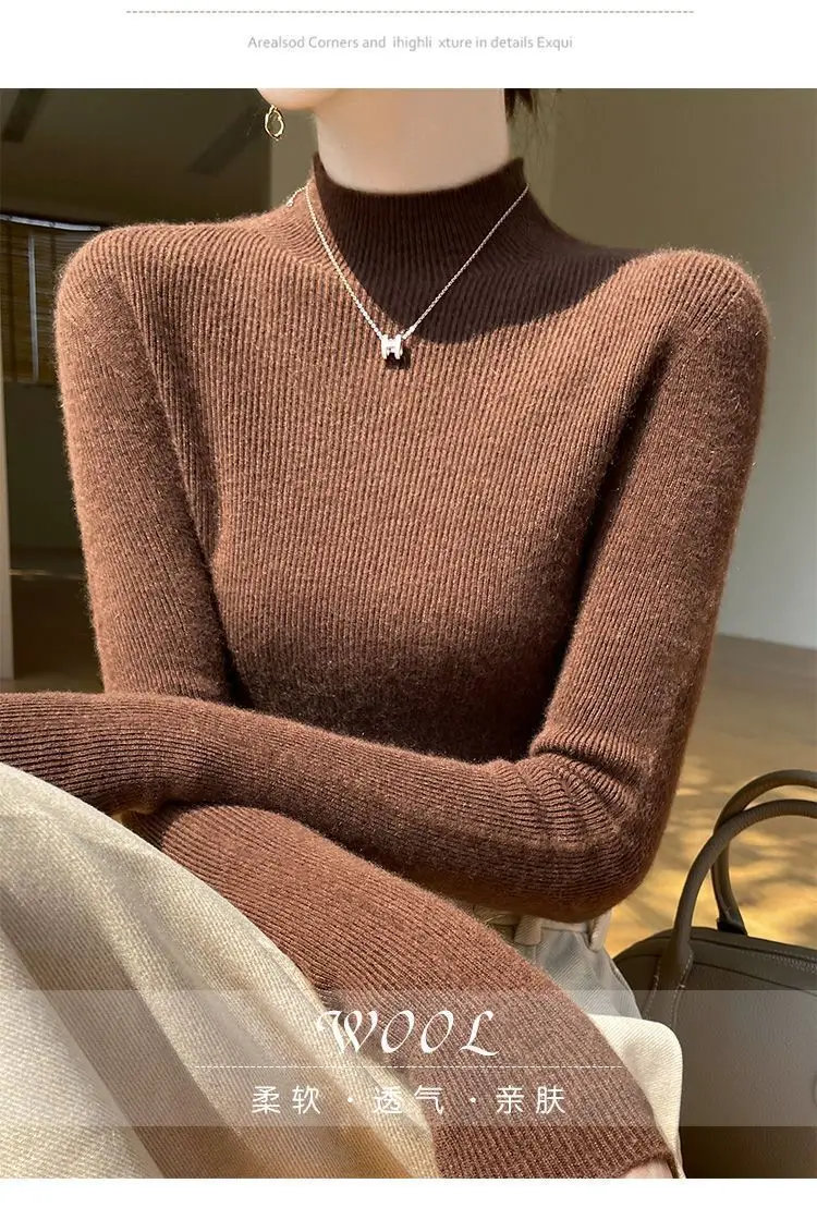 Women's Orange Velvet Knit Sweater Winter Classic — feature 15