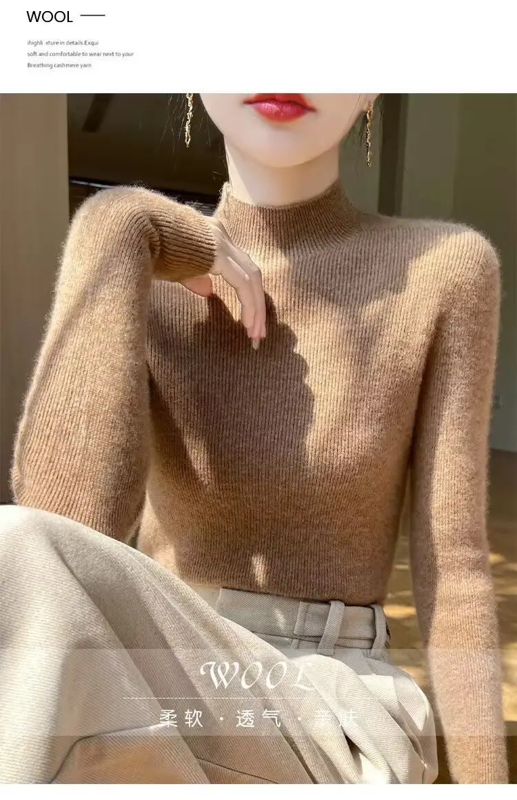 Women's Orange Velvet Knit Sweater Winter Classic — feature 17