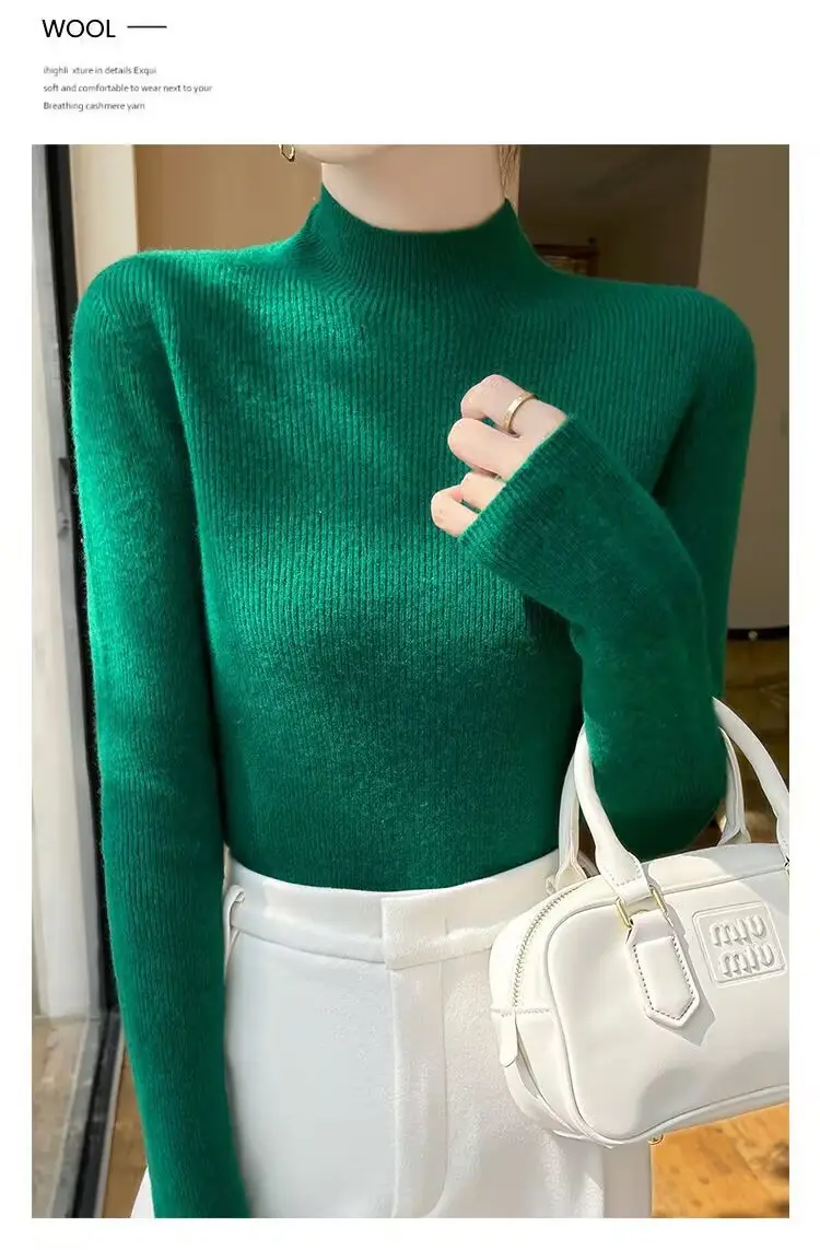 Women's Orange Velvet Knit Sweater Winter Classic — feature 23