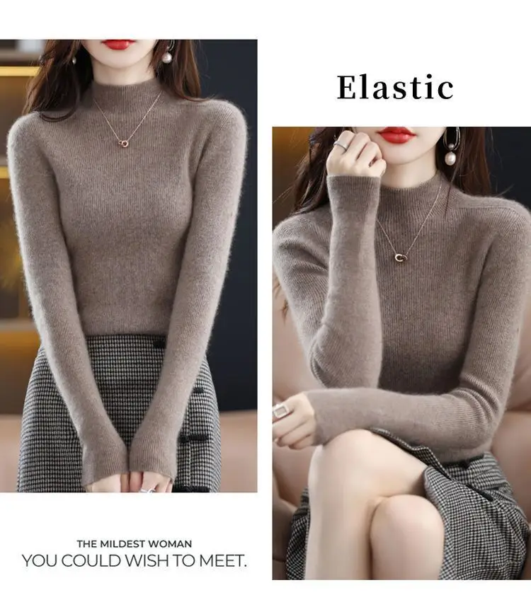 Women's Orange Velvet Knit Sweater Winter Classic — feature 9