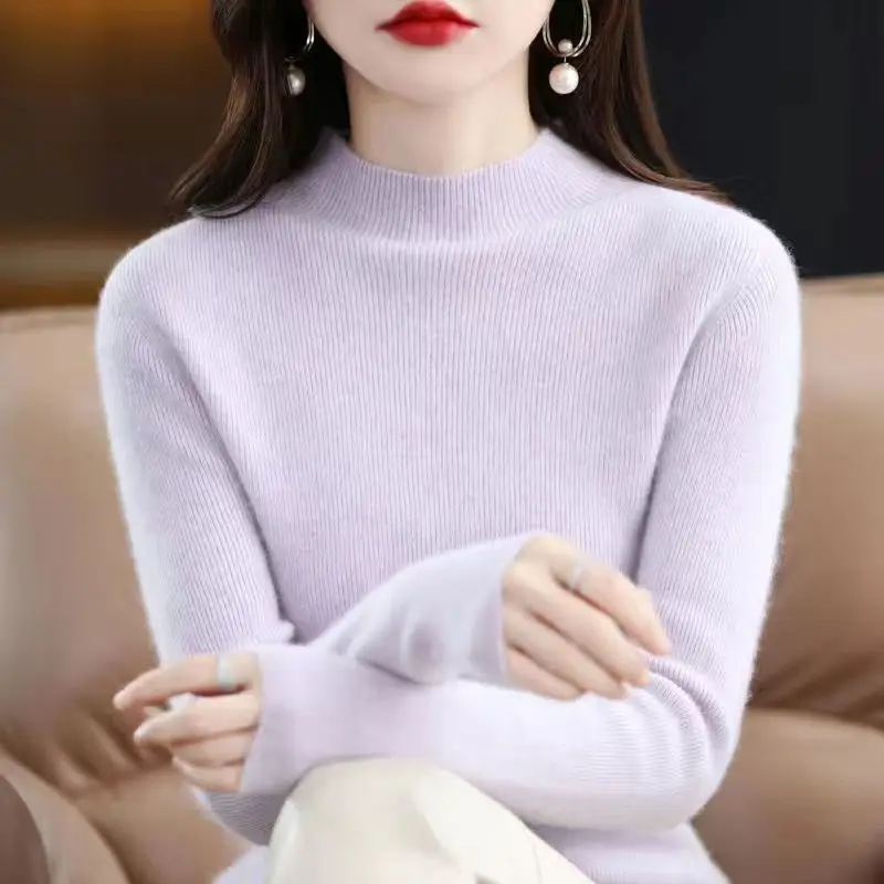 Women's Orange Velvet Knit Sweater Winter Classic - Image 11