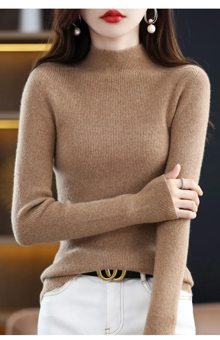 Women's Orange Velvet Knit Sweater Winter Classic - Image 12