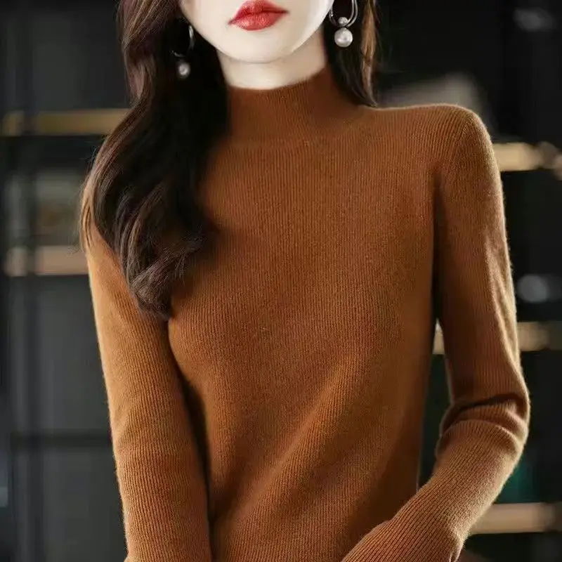 Women's Orange Velvet Knit Sweater Winter Classic - Image 15