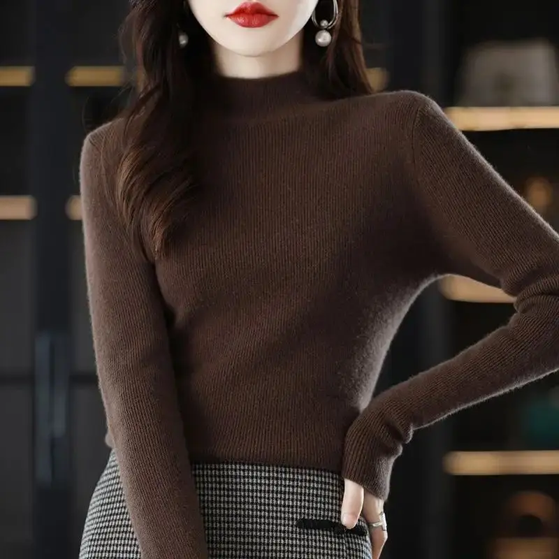 Women's Orange Velvet Knit Sweater Winter Classic - Image 16