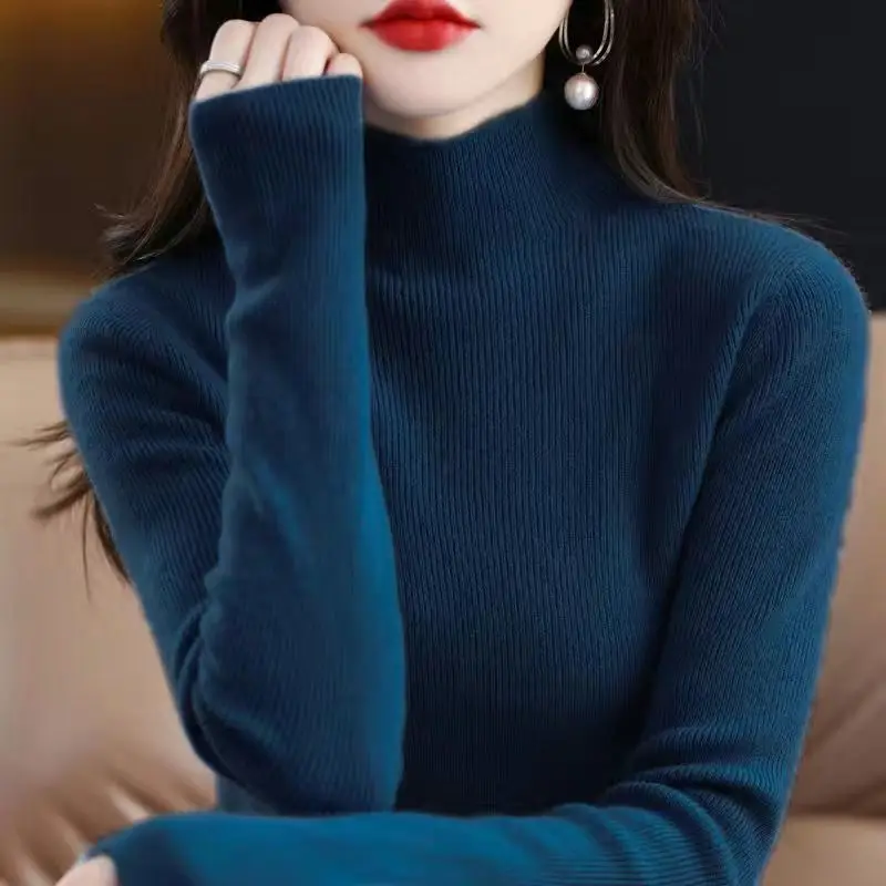 Women's Orange Velvet Knit Sweater Winter Classic - Image 17
