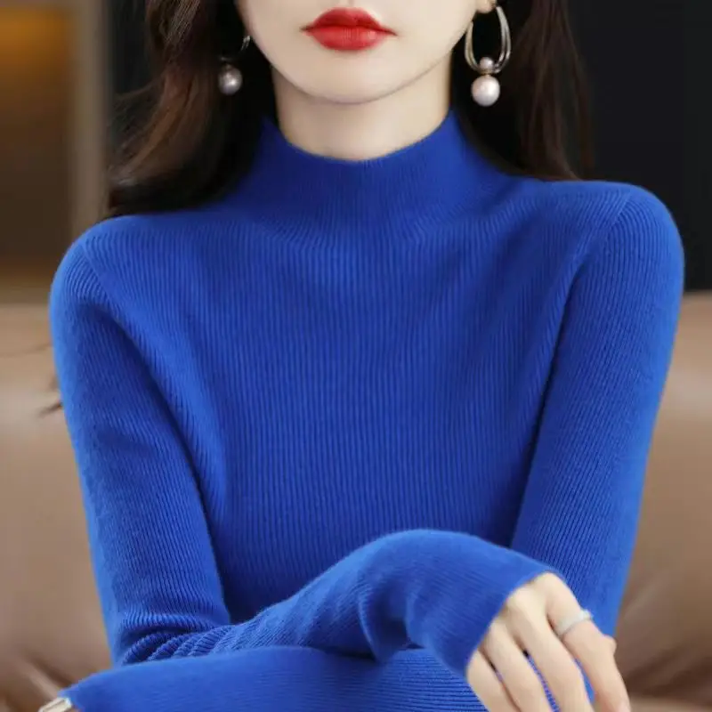Women's Orange Velvet Knit Sweater Winter Classic - Image 5