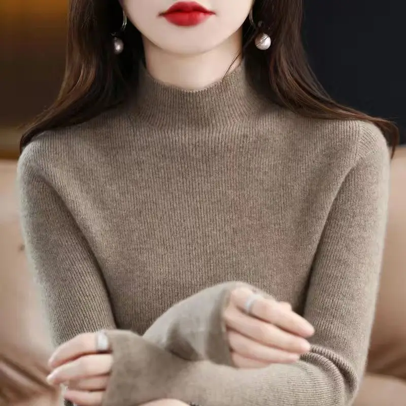 Women's Orange Velvet Knit Sweater Winter Classic - Image 8