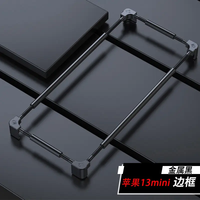 Apple 13 Pro Max Metal Frame Phone Case Black - Image 8