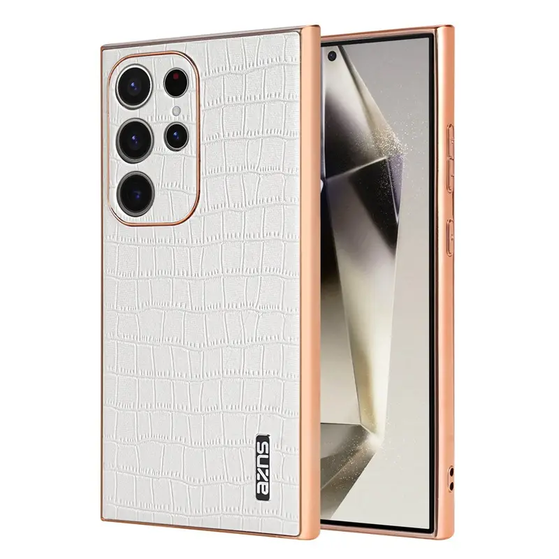 Samsung S25 Ultra Croc Phone Case Rose Gold 360° - Image 2