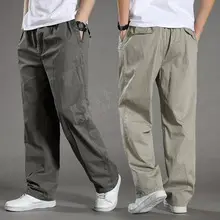 Spring Men Slim Fit Cotton Pants Beige Plus Size — feature 5