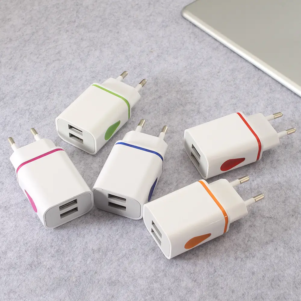 Dual USB Wall Charger with LED Light & EU Gauge - Image 5
