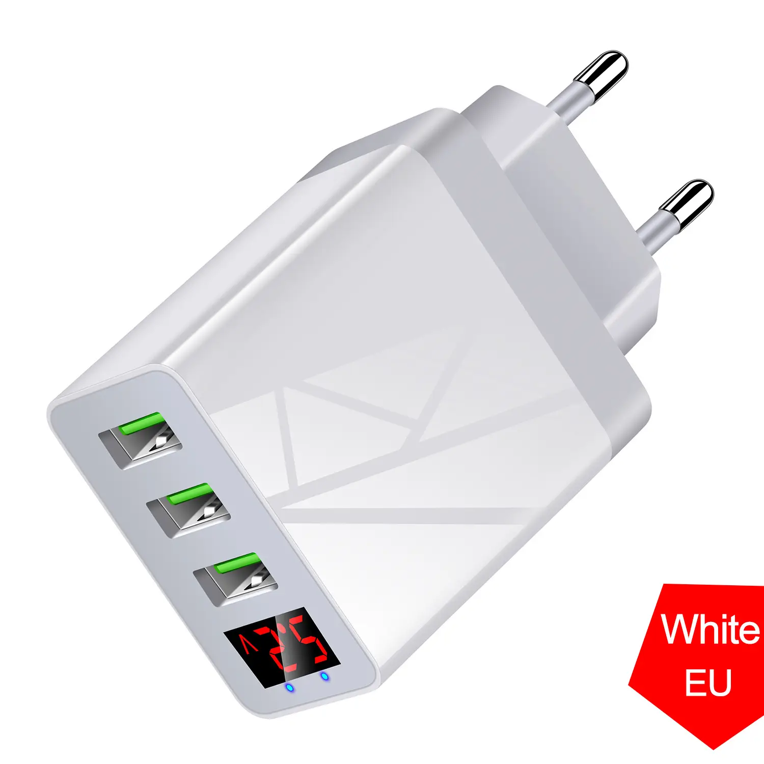 Digital LED Multi-Port Travel Charger with Voltage Display - Image 2