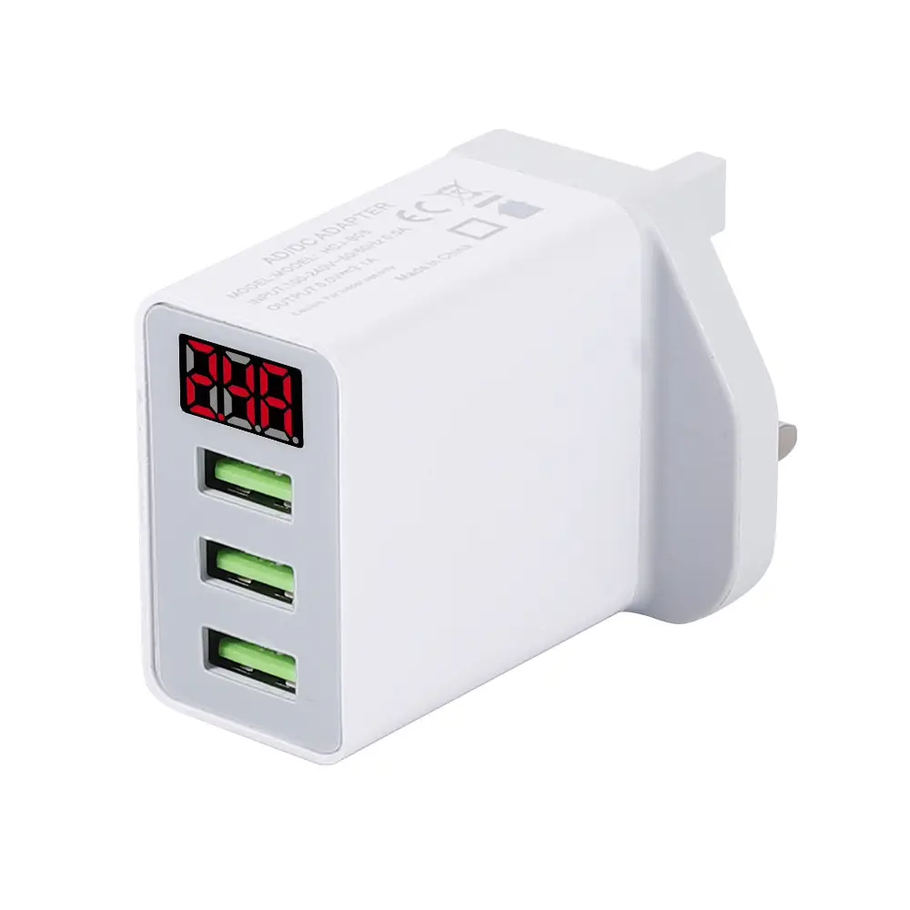 Digital LED Multi-Port Travel Charger with Voltage Display - Image 3