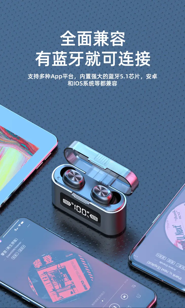 279 Mini Bluetooth Headset Binaural English Power Display — feature 16