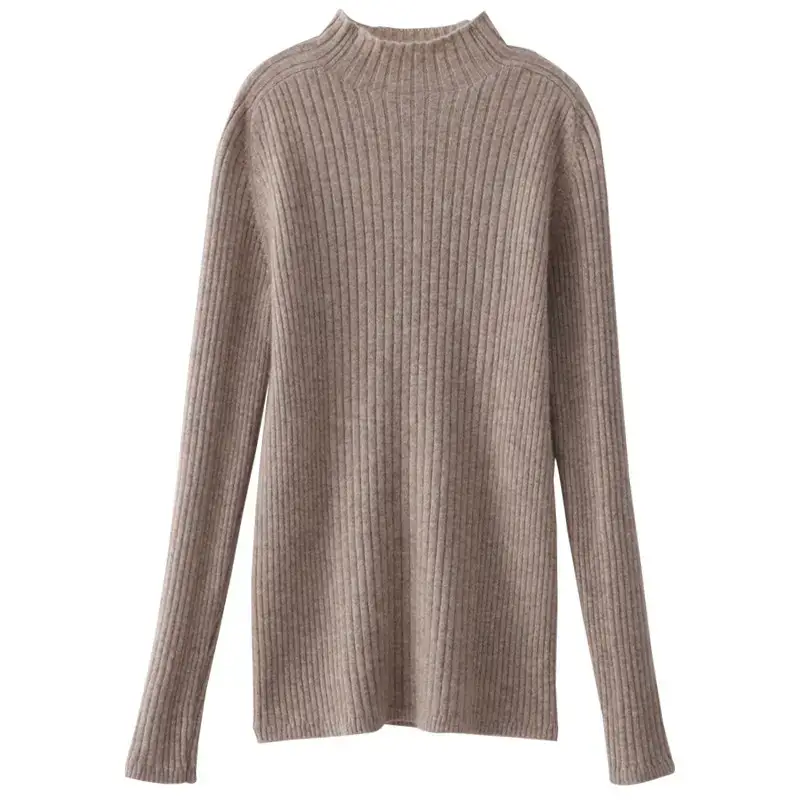 Women's White Half Turtleneck Knit Sweater - Image 17
