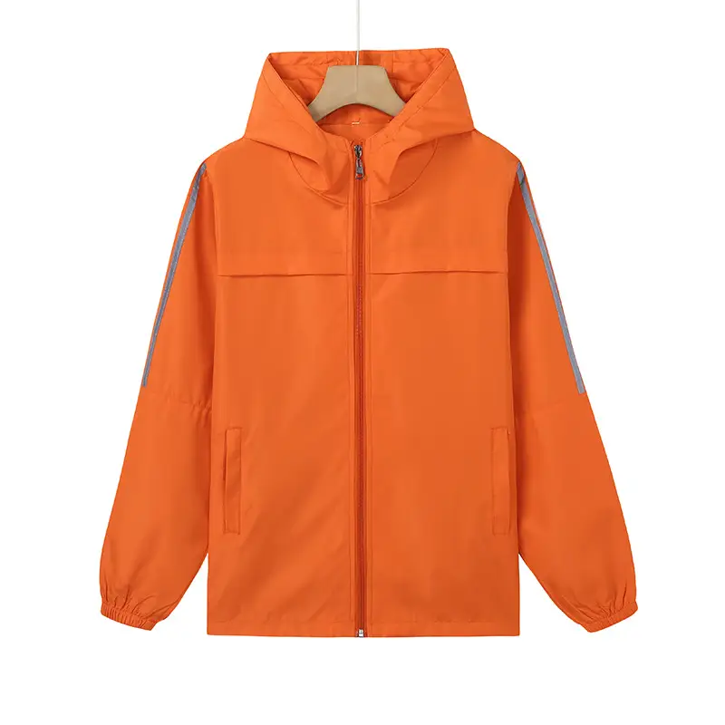 Black Full-Zip Hooded Trench Coat for Men Women - Image 6