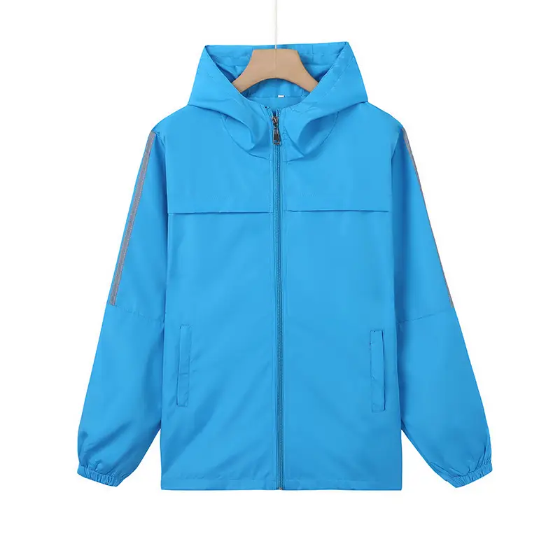 Black Full-Zip Hooded Trench Coat for Men Women - Image 7