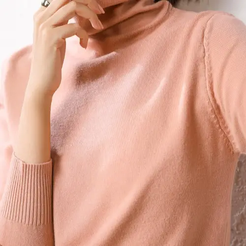 Women's Fall Woolen Collar Sweater Olive Green Slim Fit - Image 10